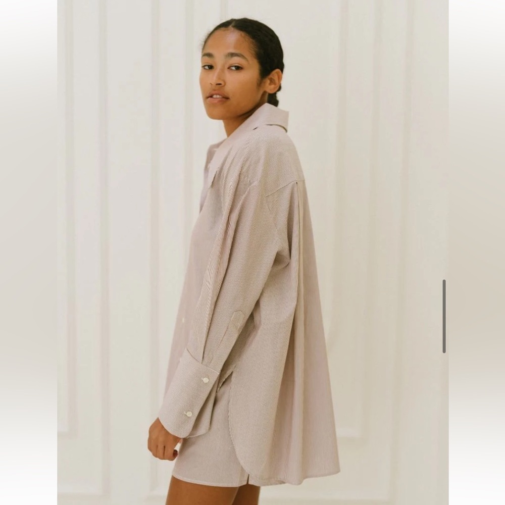 M Woolf. the easy pinstripe button down shirt and the easy shorts set - Picture 8 of 16